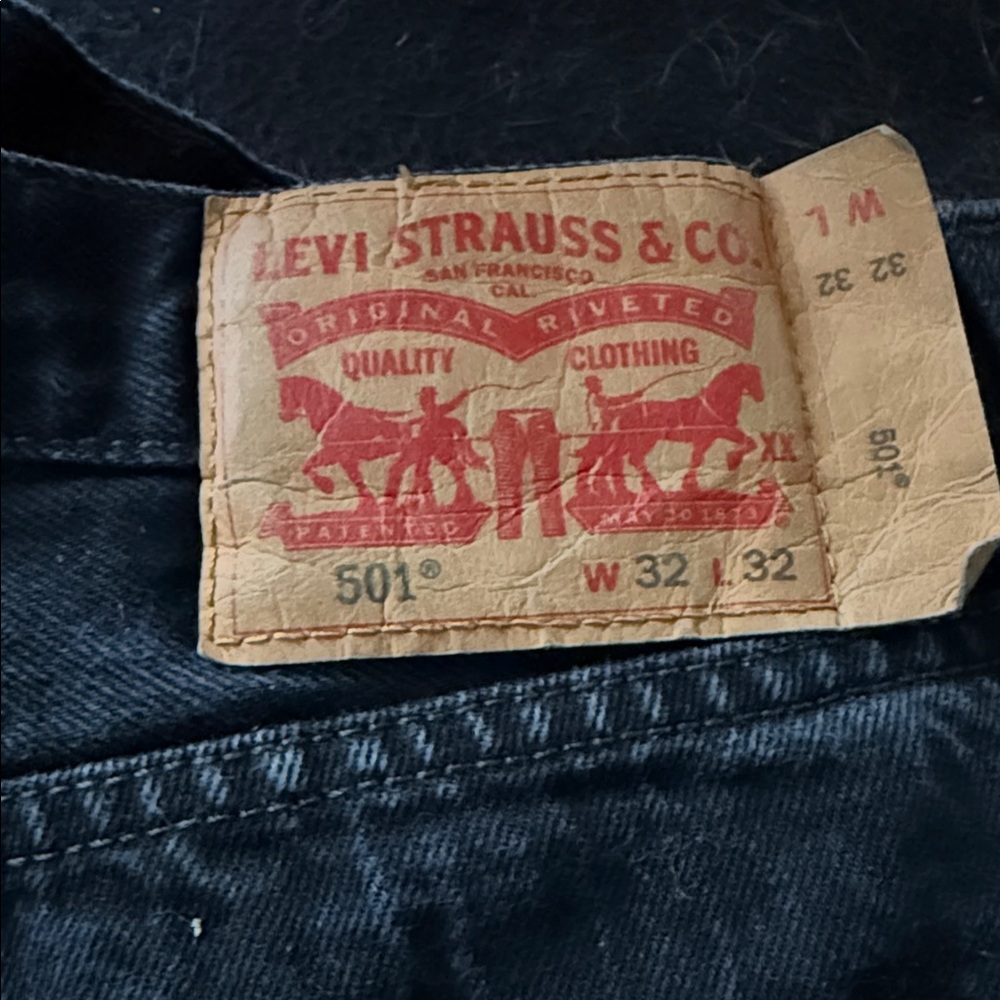 Levi's Men's black button fly Straight Jeans